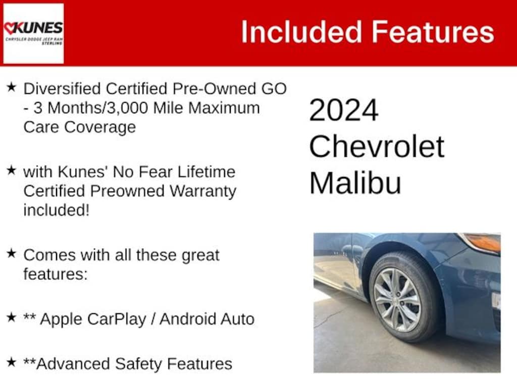 Certified 2024 Chevrolet Malibu LT 1LT Sedan