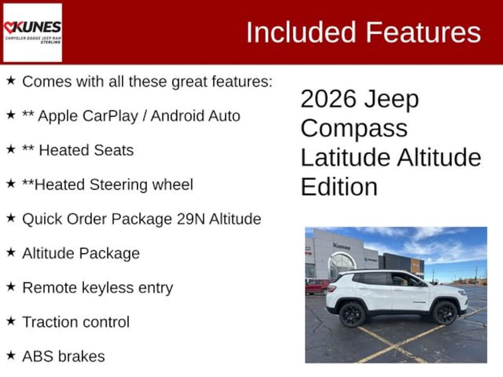 New 2026 Jeep Compass Altitude Sport Utility