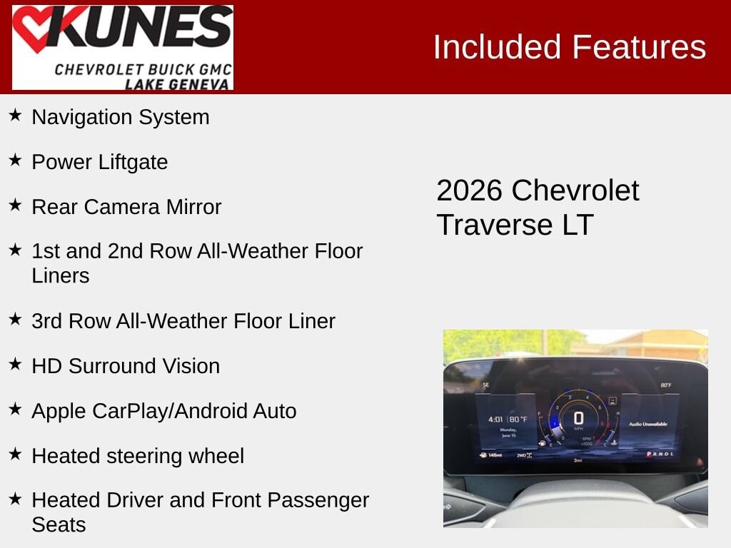 New 2026 Chevrolet Traverse LT SUV