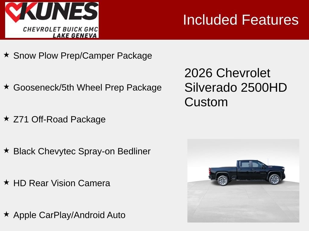 New 2026 Chevrolet Silverado 2500 HD Custom Truck