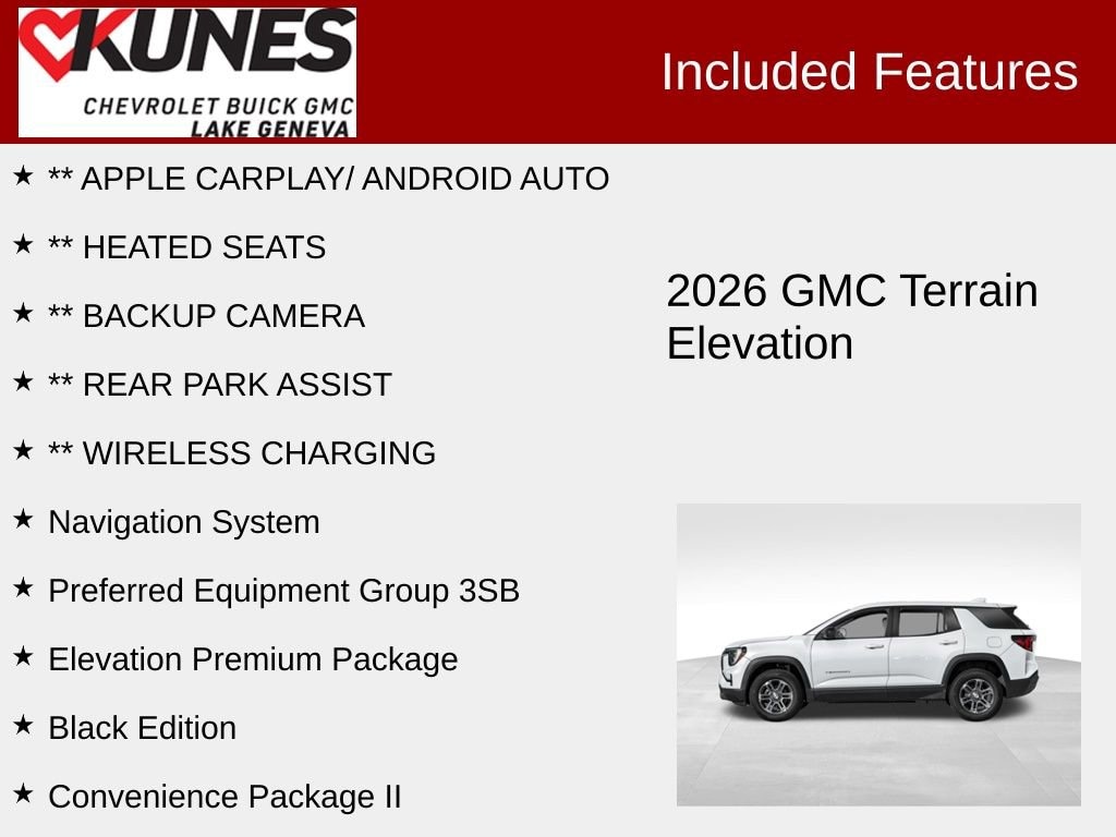 New 2026 GMC Terrain Elevation SUV