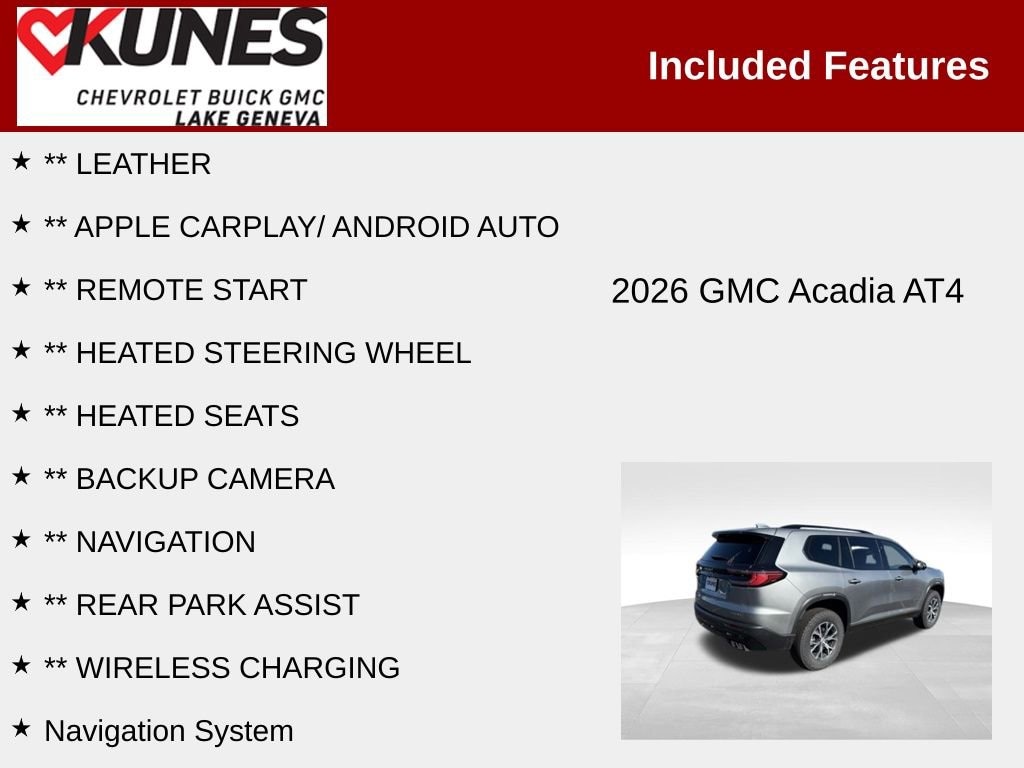 New 2026 GMC Acadia AT4 SUV