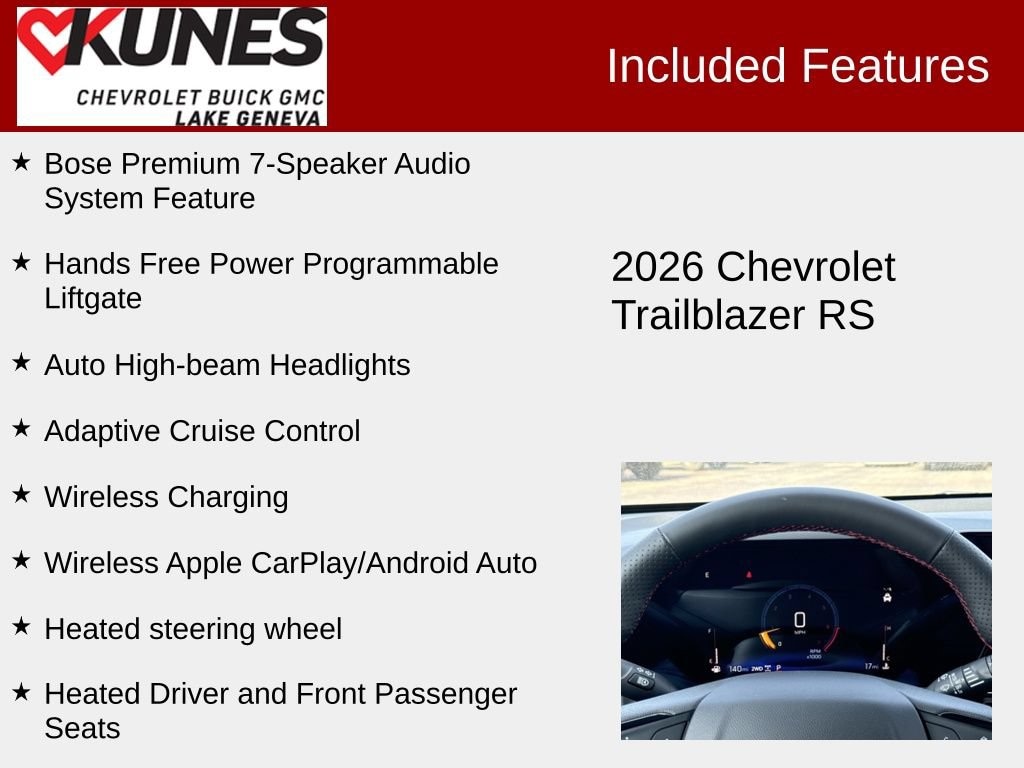 New 2026 Chevrolet Trailblazer RS SUV