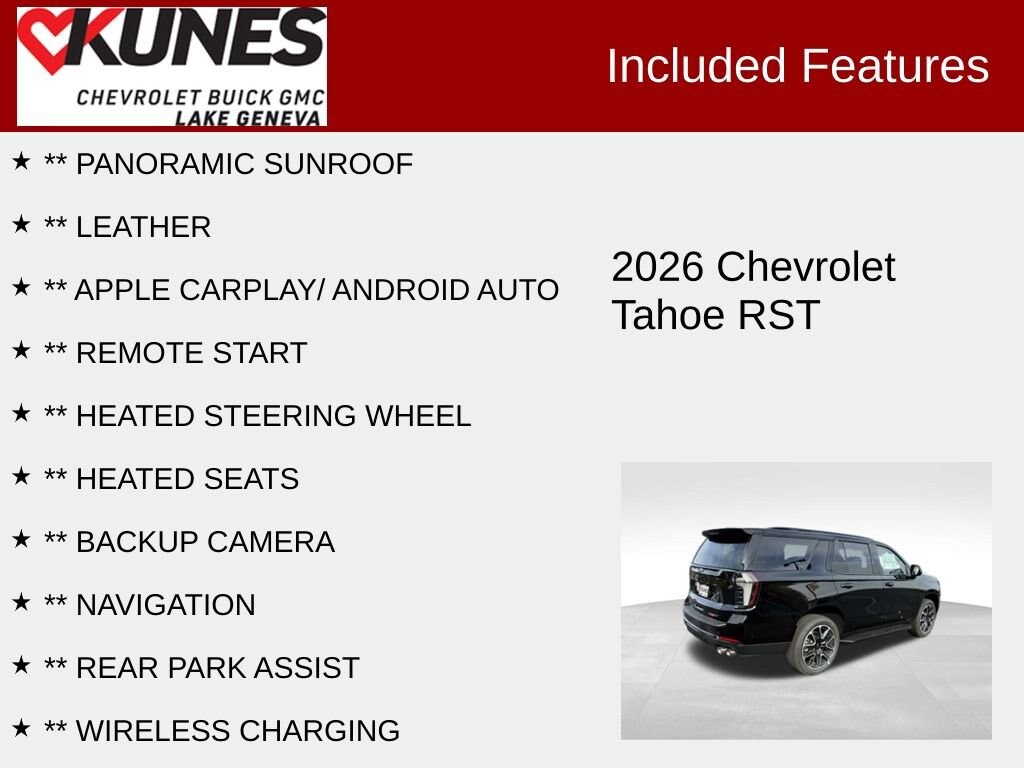 New 2026 Chevrolet Tahoe RST SUV