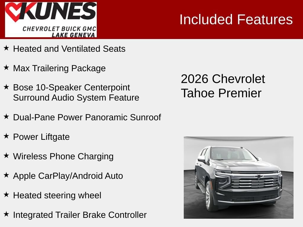 New 2026 Chevrolet Tahoe Premier SUV