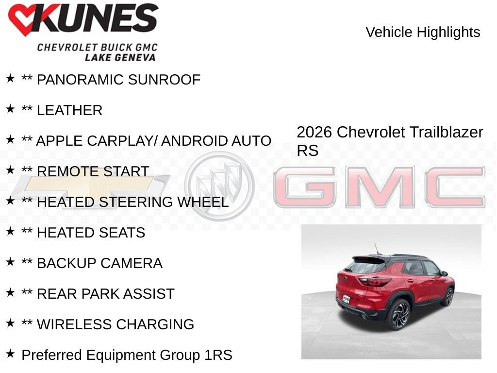 New 2026 Chevrolet Trailblazer RS SUV