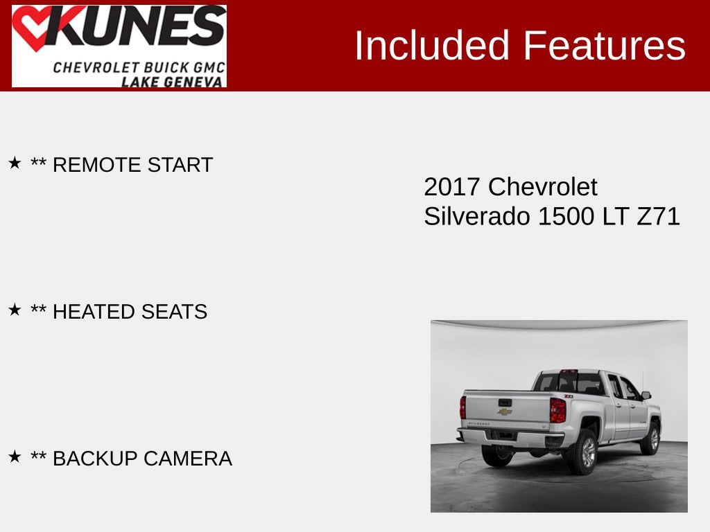 Used 2017 Chevrolet Silverado 1500 LT with VIN 1GCVKREC9HZ260606 for sale in Lake Geneva, WI