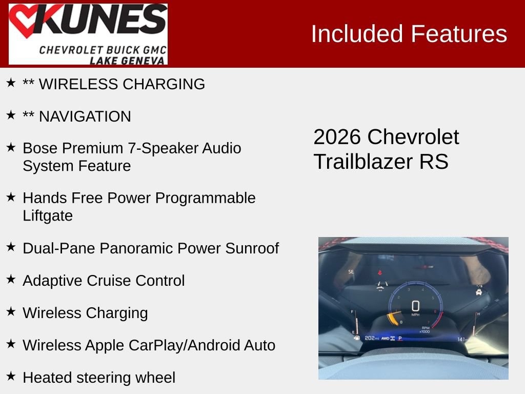 New 2026 Chevrolet Trailblazer RS SUV