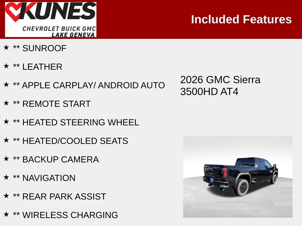 New 2026 GMC Sierra 3500 HD AT4 Truck