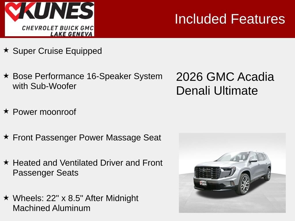 New 2026 GMC Acadia Denali Ultimate SUV