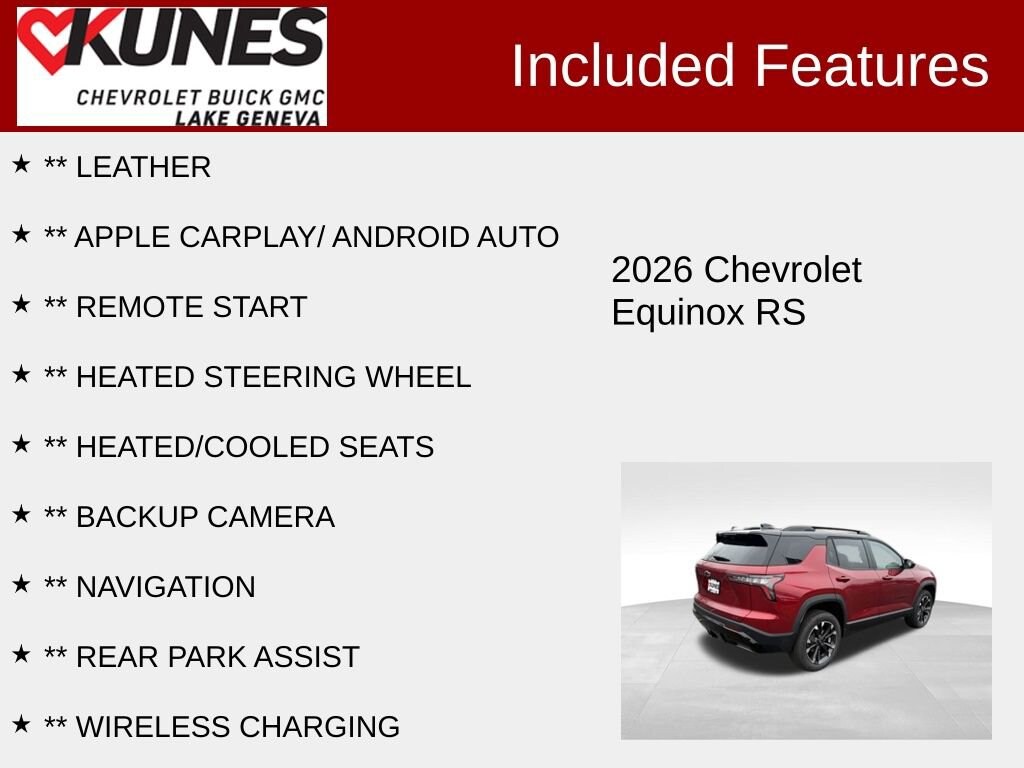 New 2026 Chevrolet Equinox RS SUV