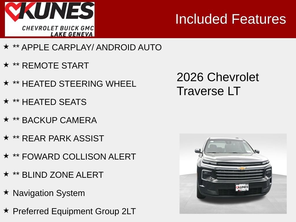 New 2026 Chevrolet Traverse LT SUV