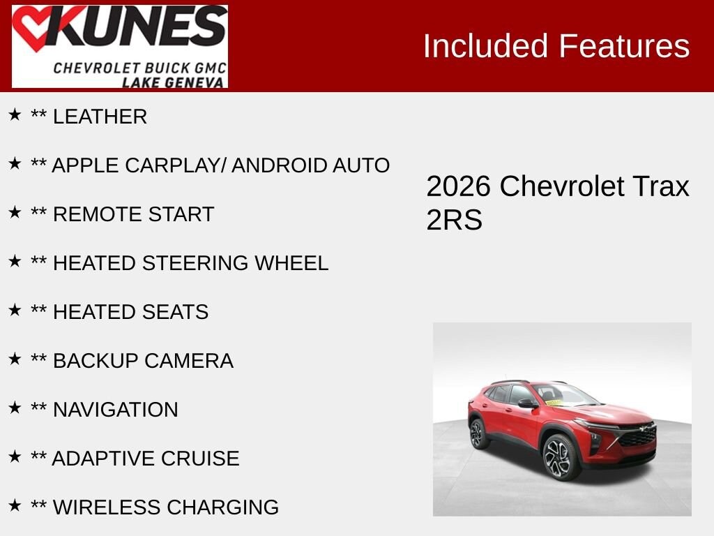 New 2026 Chevrolet Trax 2RS SUV
