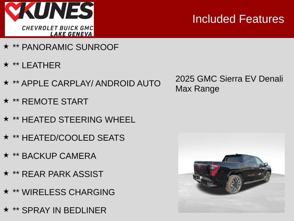 New 2025 GMC Sierra EV Max Range Denali Truck