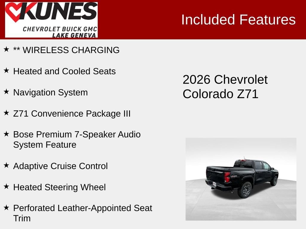 New 2026 Chevrolet Colorado Z71 Truck