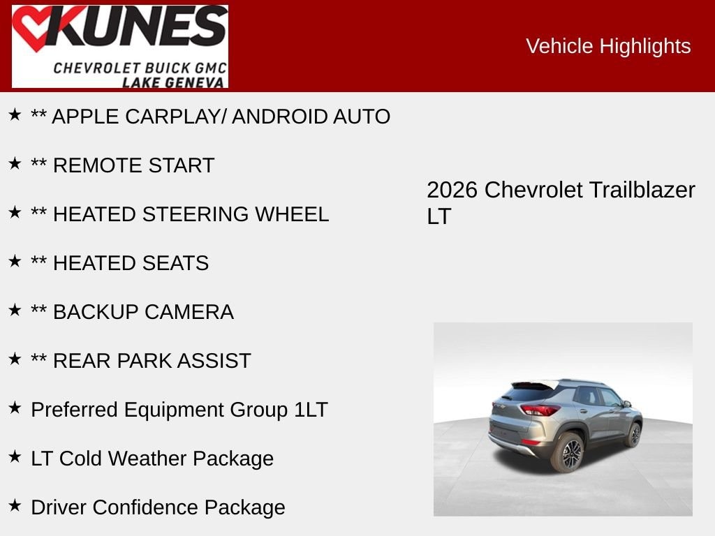 New 2026 Chevrolet Trailblazer LT SUV