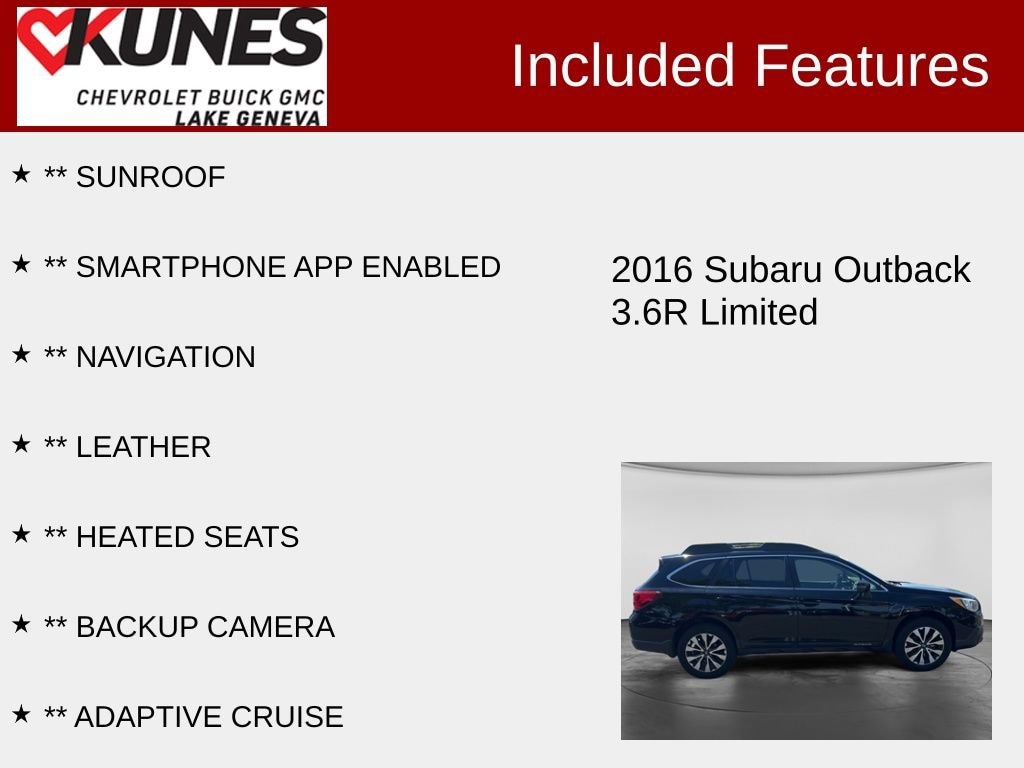 Used 2016 Subaru Outback 3.6R Limited