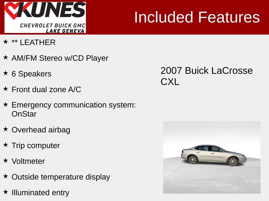 Used 2007 Buick Lacrosse CXL Car