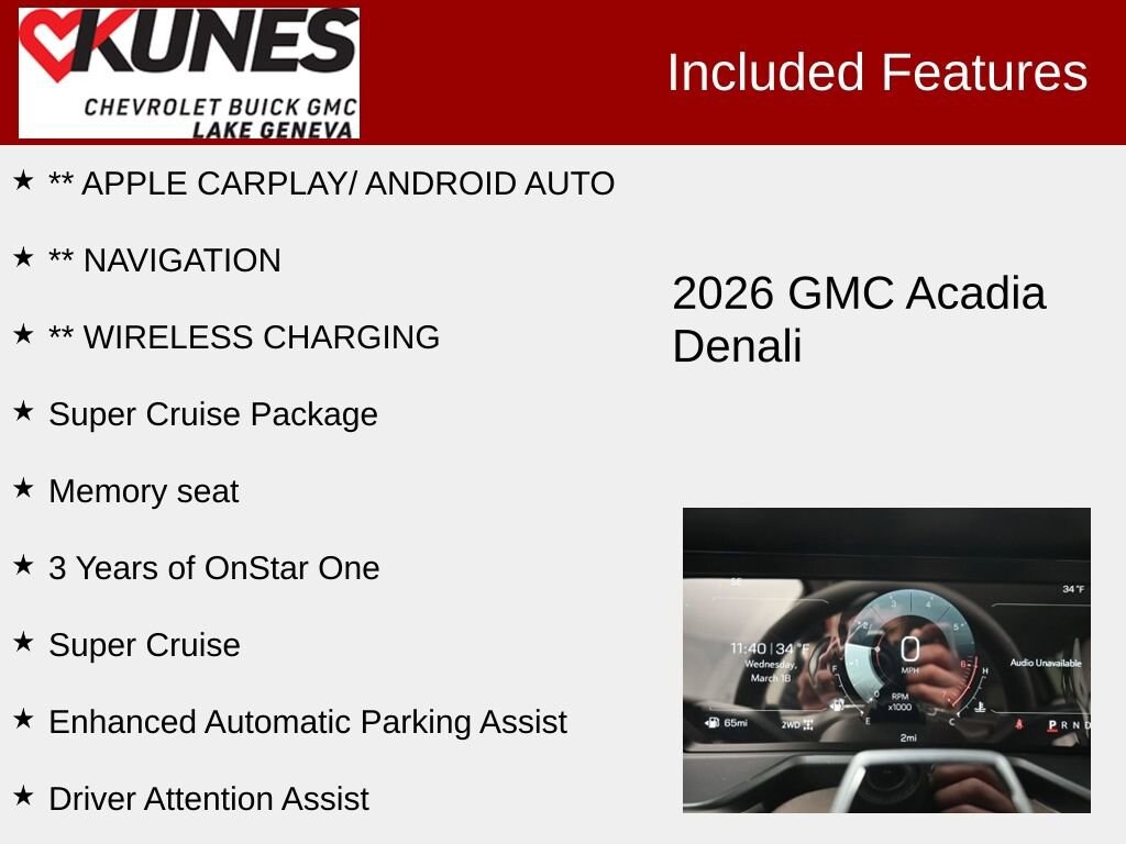 New 2026 GMC Acadia Denali SUV