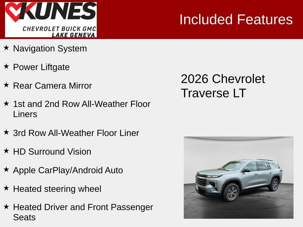 New 2026 Chevrolet Traverse LT SUV
