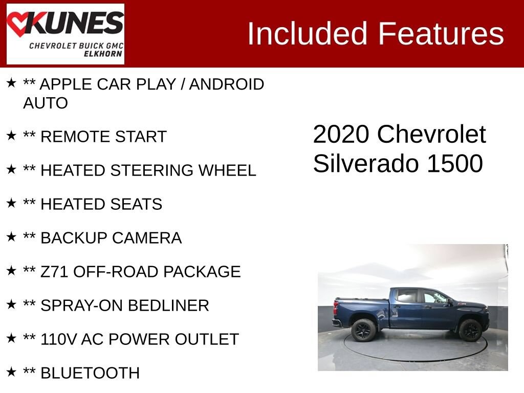 Used 2020 Chevrolet Silverado 1500 LT Trail Boss Truck