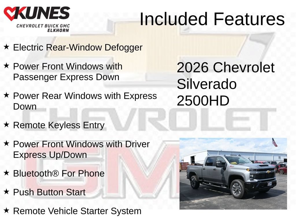 New 2026 Chevrolet Silverado 2500 HD Custom Truck