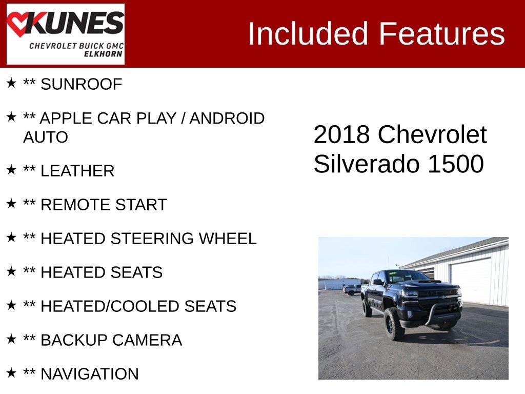 Used 2018 Chevrolet Silverado 1500 LTZ Truck