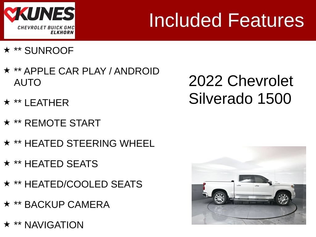 Used 2022 Chevrolet Silverado 1500 High Country Truck