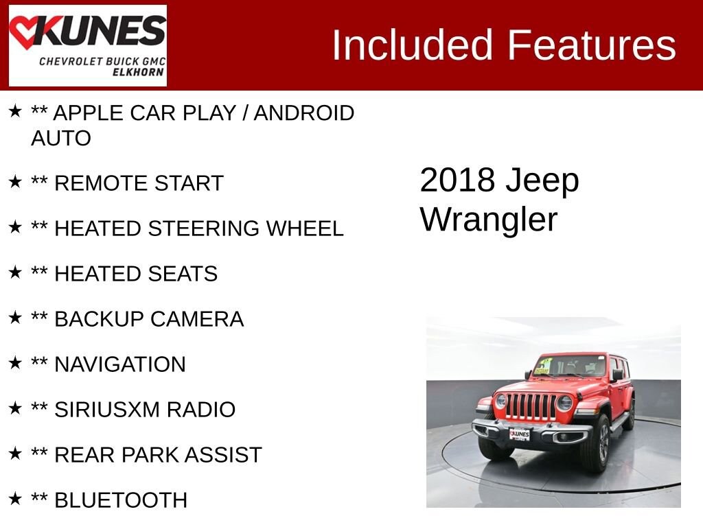 Used 2018 Jeep Wrangler Unlimited Sahara