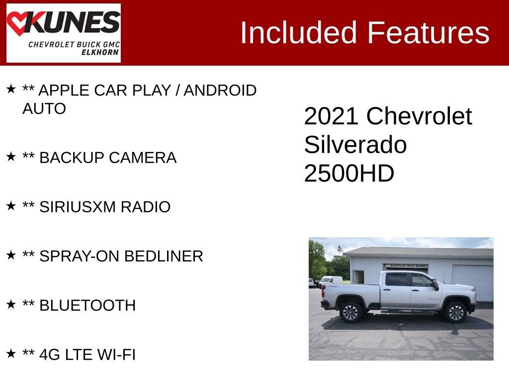 Used 2021 Chevrolet Silverado 2500 HD Custom Truck