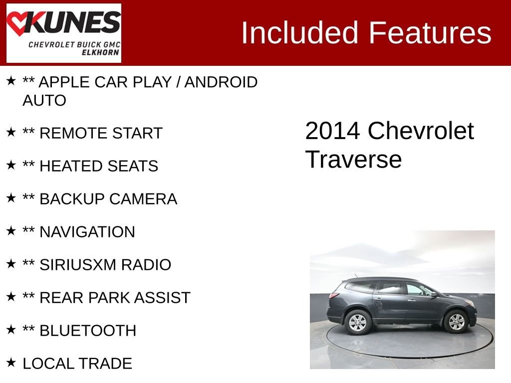 Used 2014 Chevrolet Traverse LT SUV