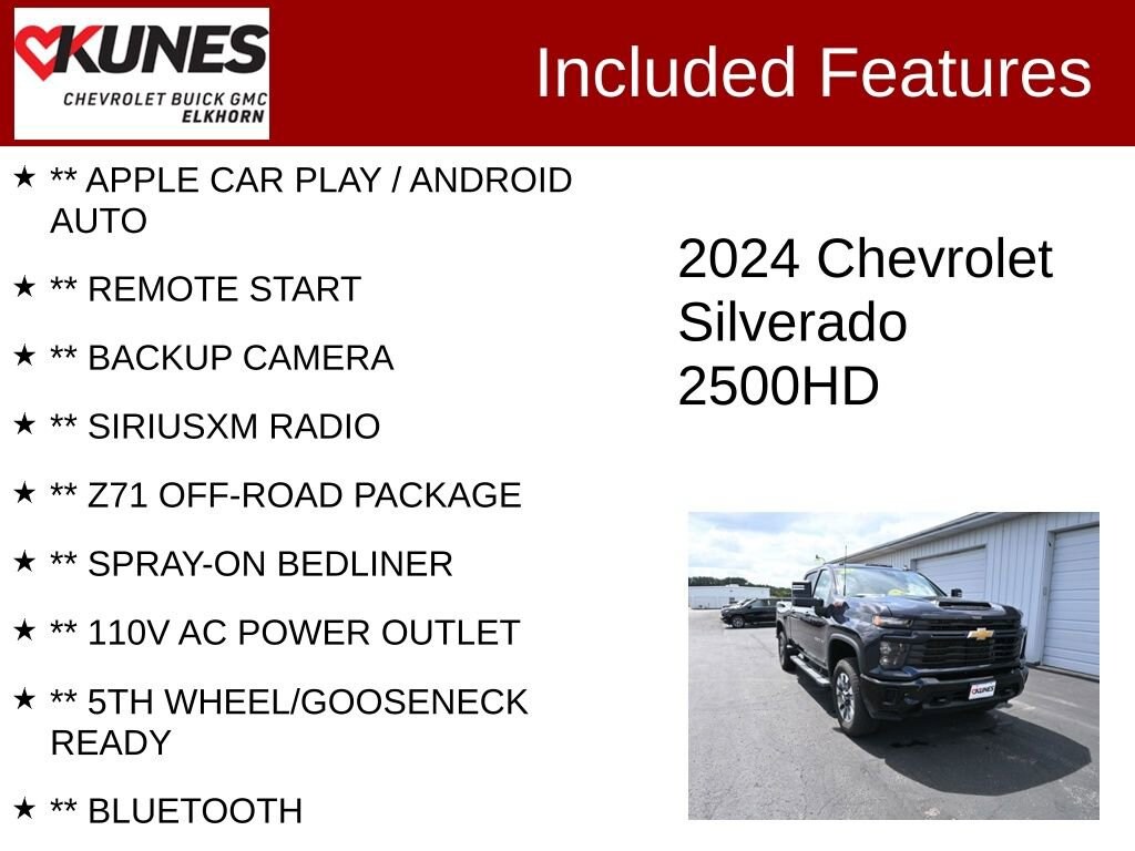 Used 2024 Chevrolet Silverado 2500 HD Custom Truck