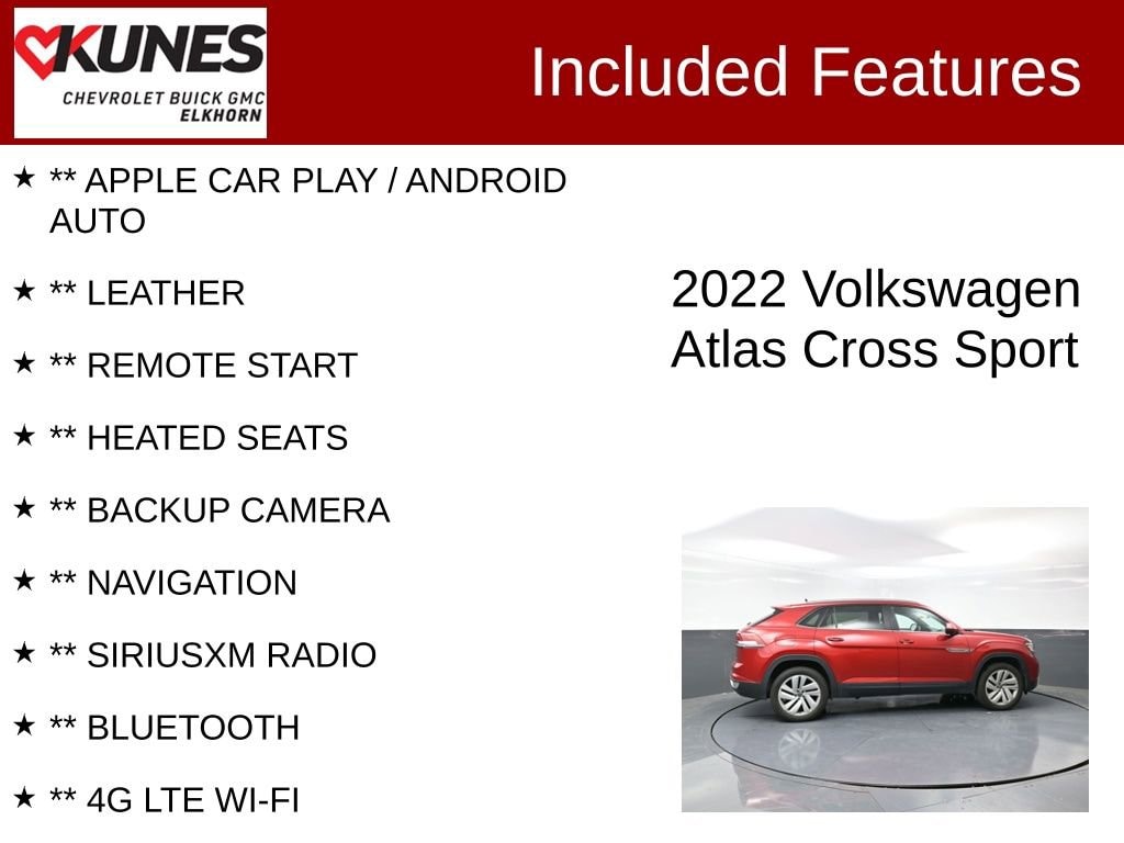 Used 2022 Volkswagen Atlas Cross Sport 3.6L V6 SE w/Technology