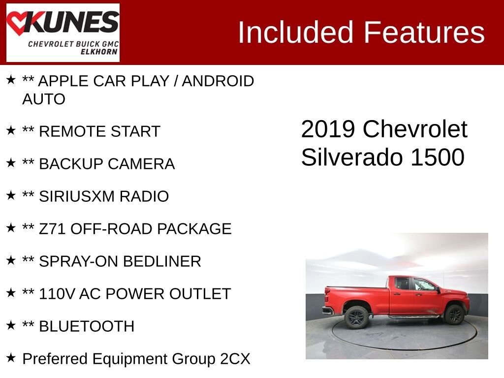 Used 2019 Chevrolet Silverado 1500 Custom Trail Boss Truck