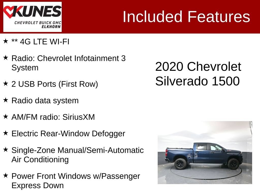 Used 2020 Chevrolet Silverado 1500 LT Trail Boss Truck