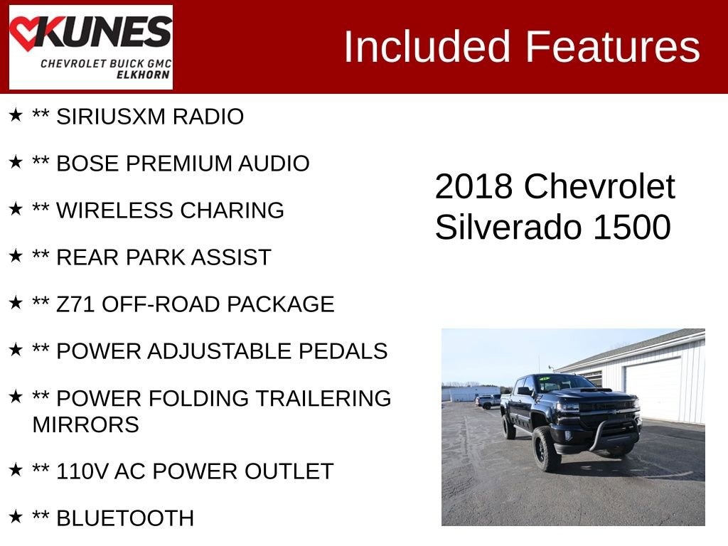 Used 2018 Chevrolet Silverado 1500 LTZ Truck