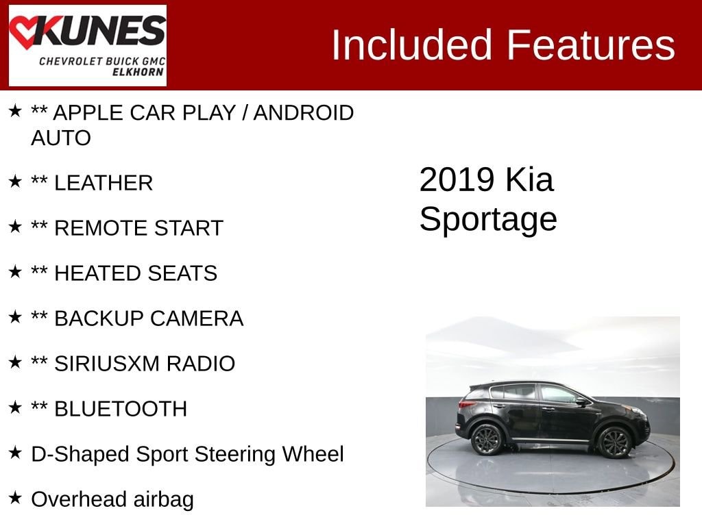 Used 2019 Kia Sportage EX with VIN KNDPNCAC1K7611840 for sale in Elkhorn, WI
