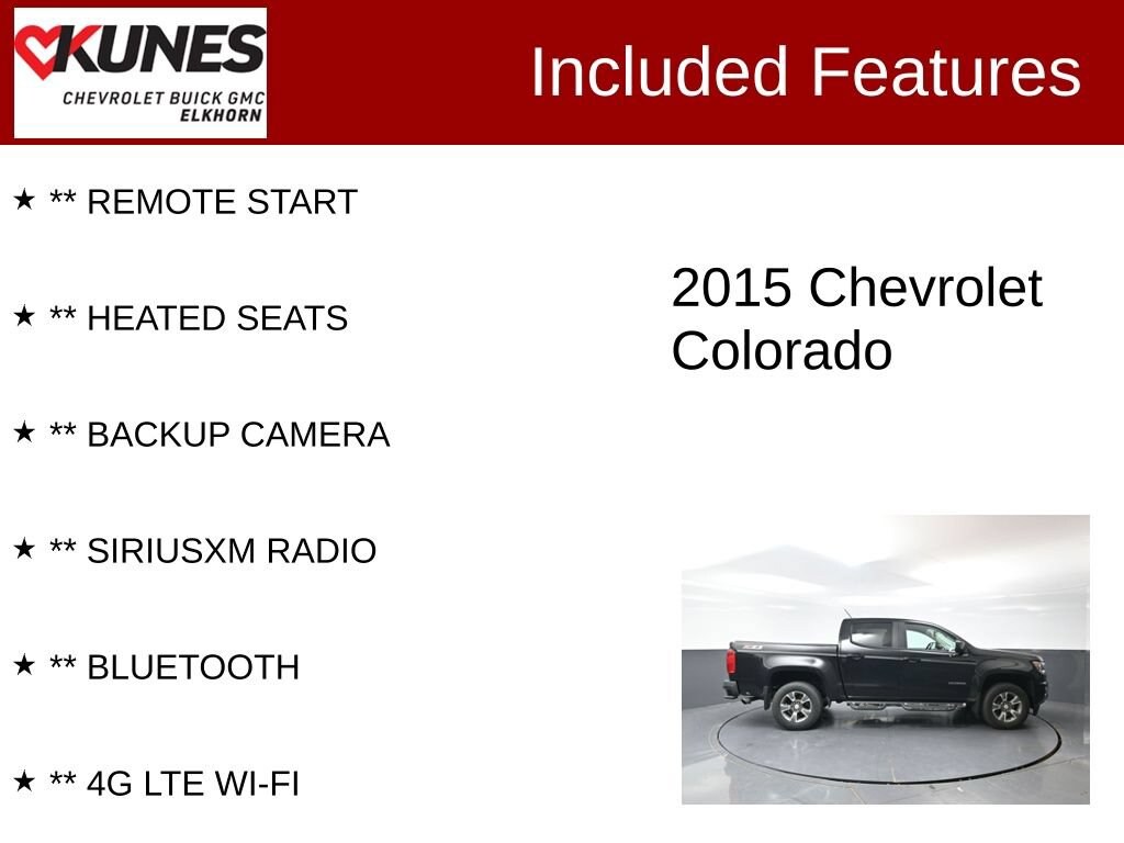 Used 2015 Chevrolet Colorado 4WD Z71 Truck