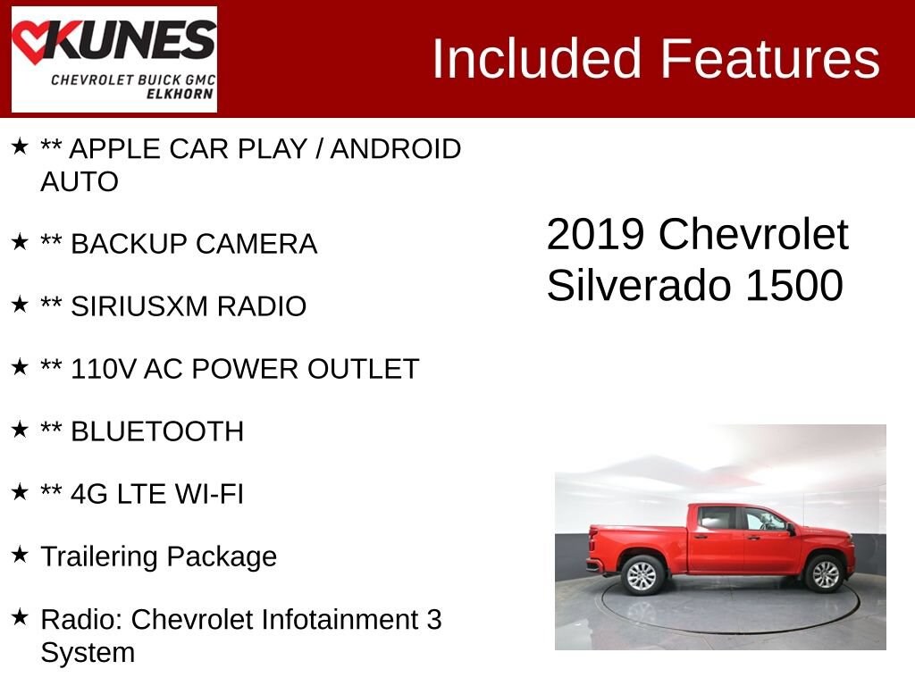Used 2019 Chevrolet Silverado 1500 Custom Truck