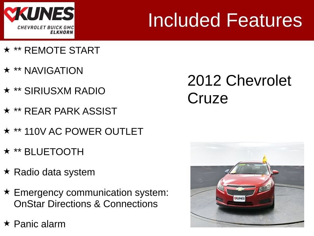 Used 2012 Chevrolet Cruze ECO Car