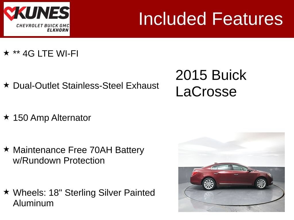 Used 2015 Buick Lacrosse Leather Car