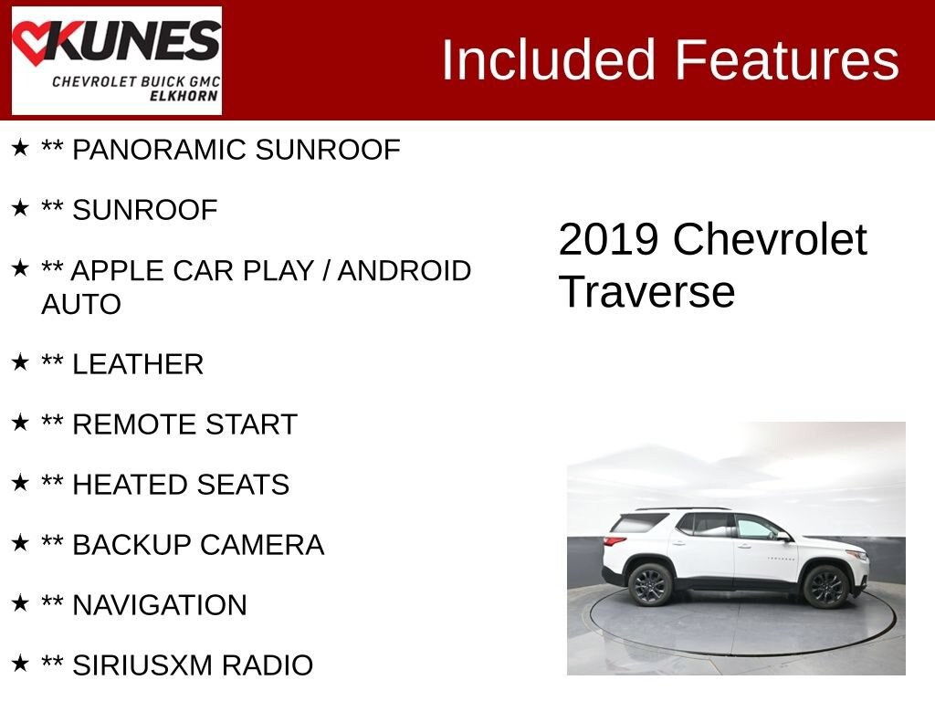 Used 2019 Chevrolet Traverse RS SUV