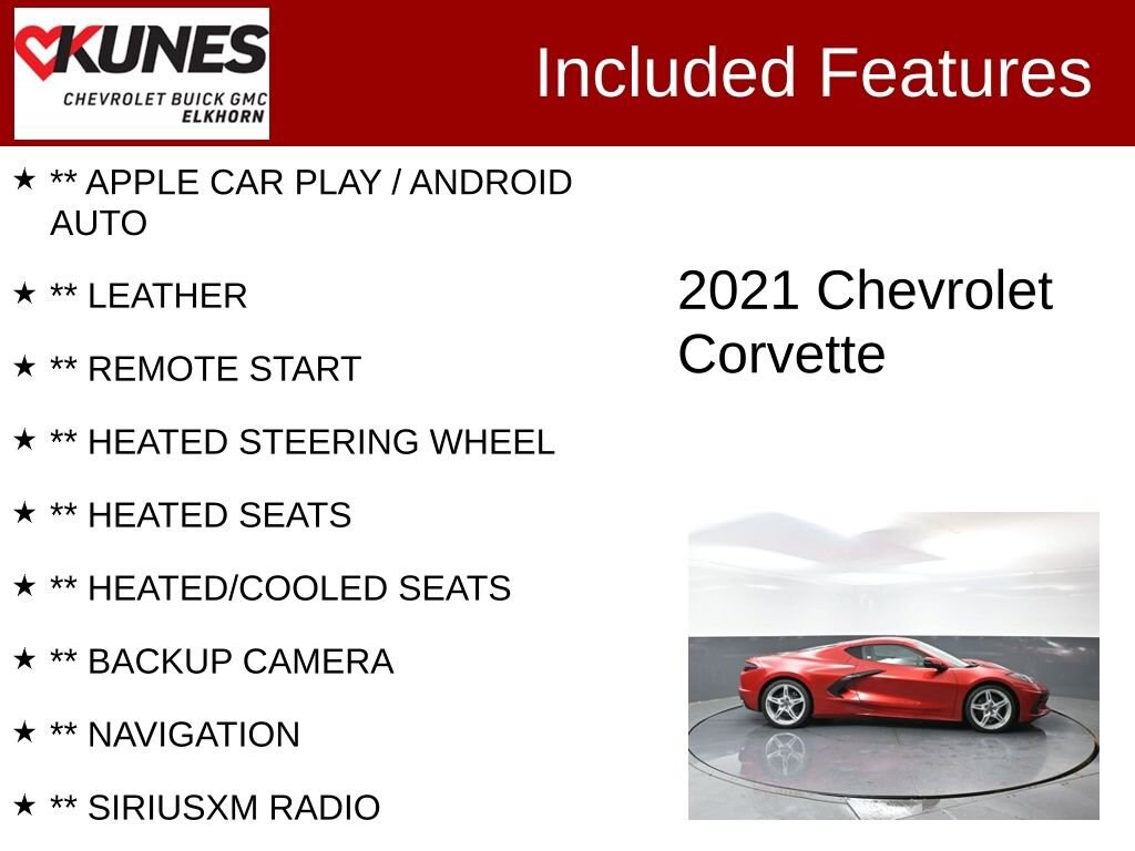 Used 2021 Chevrolet Corvette Stingray 2LT Performance