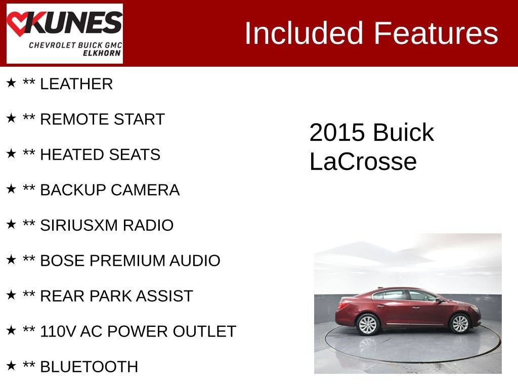 Used 2015 Buick Lacrosse Leather Car
