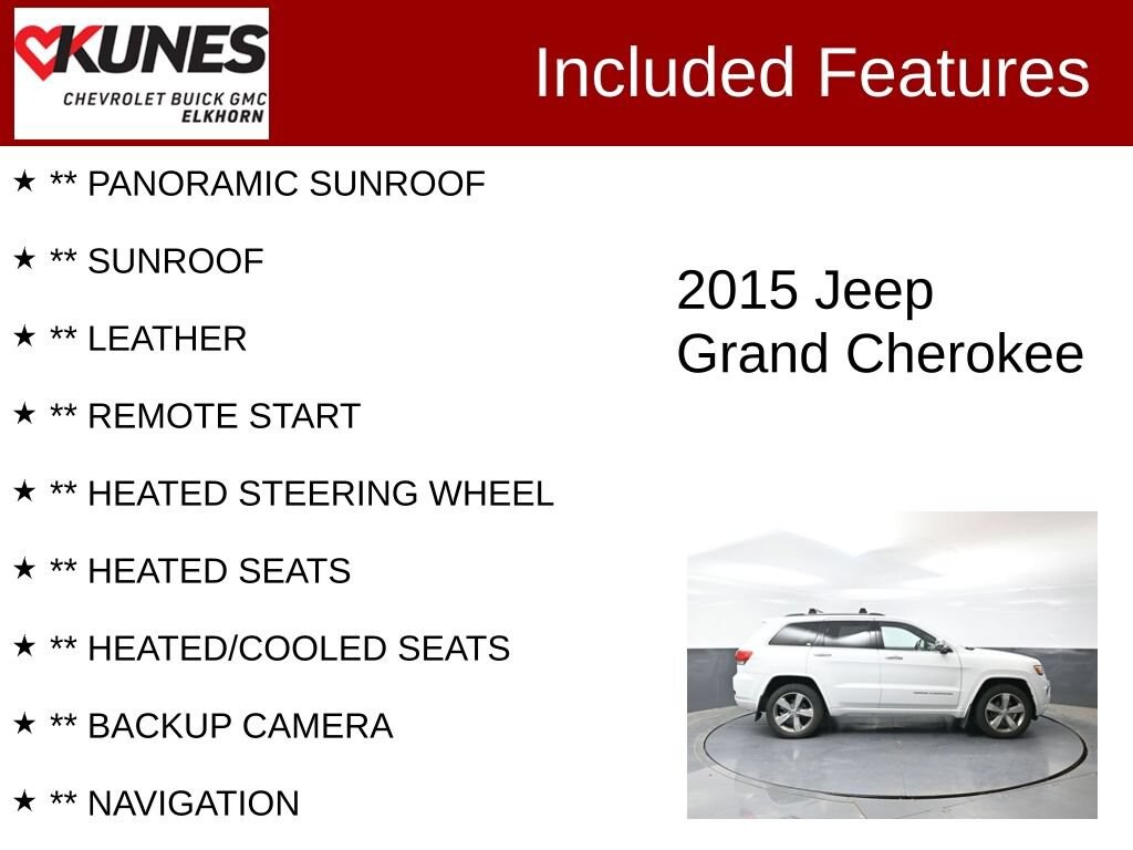 Used 2015 Jeep Grand Cherokee Overland
