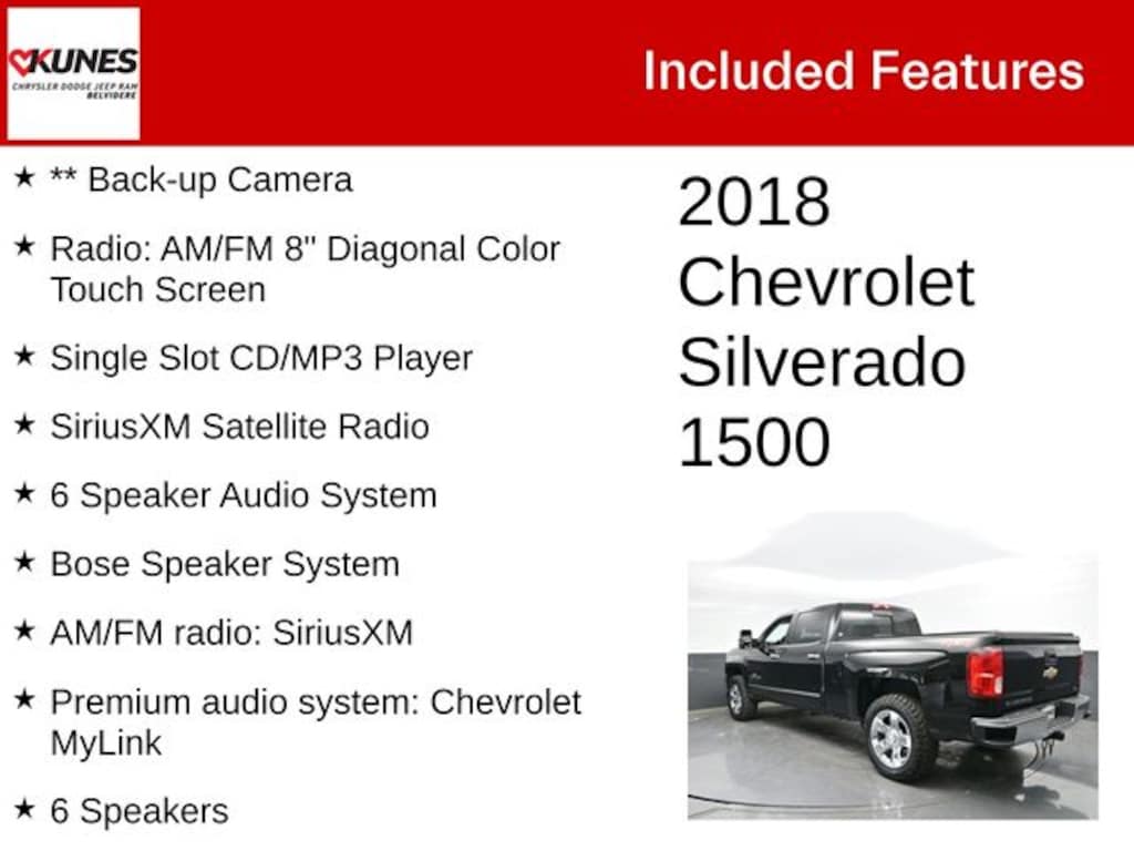Used 2018 Chevrolet Silverado 1500 LTZ 1LZ Truck