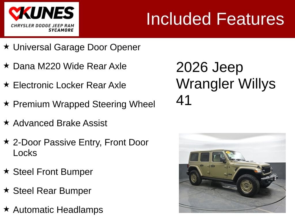 New 2026 Jeep Wrangler Willys 41 Sport Utility