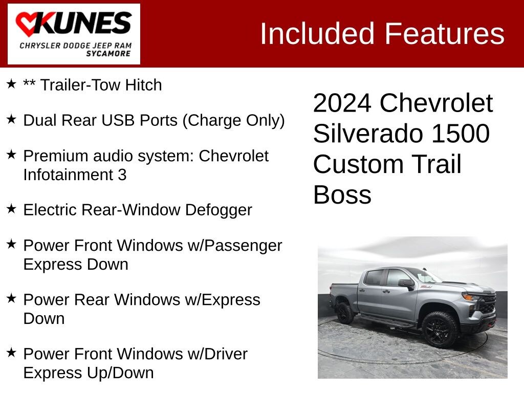 Used 2024 Chevrolet Silverado 1500 Custom Trail Boss Truck