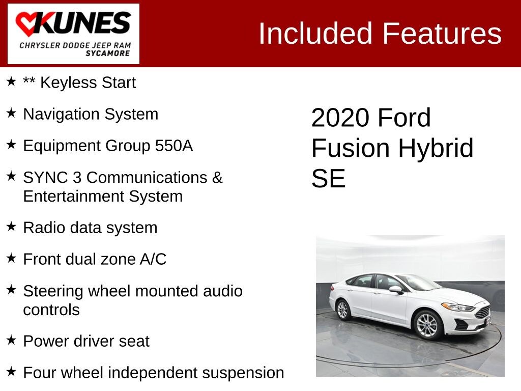 Used 2020 Ford Fusion Hybrid SE Sedan