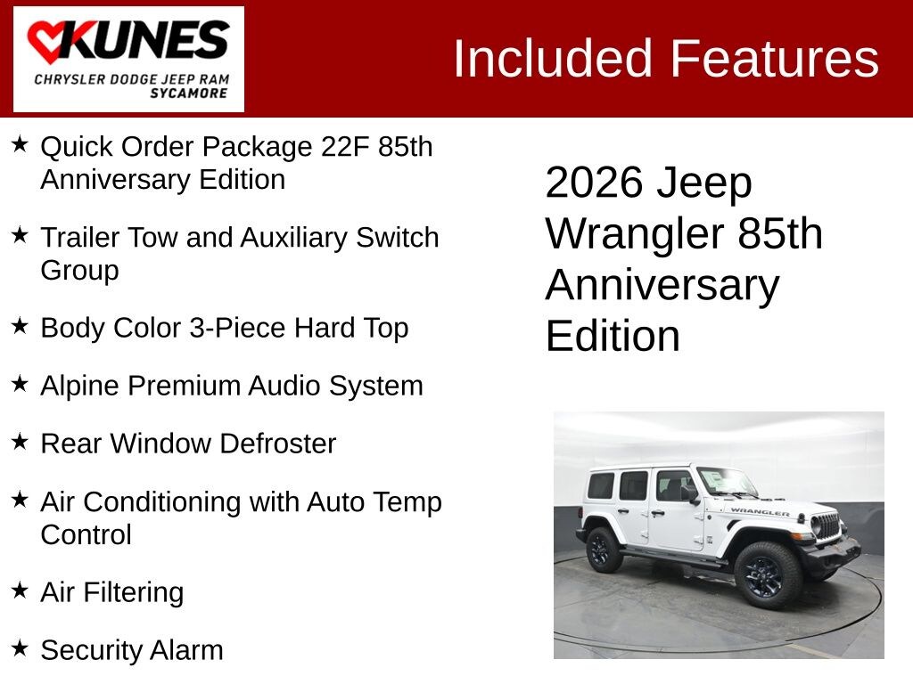 New 2026 Jeep Wrangler 85th Anniversary Edition Sport Utility